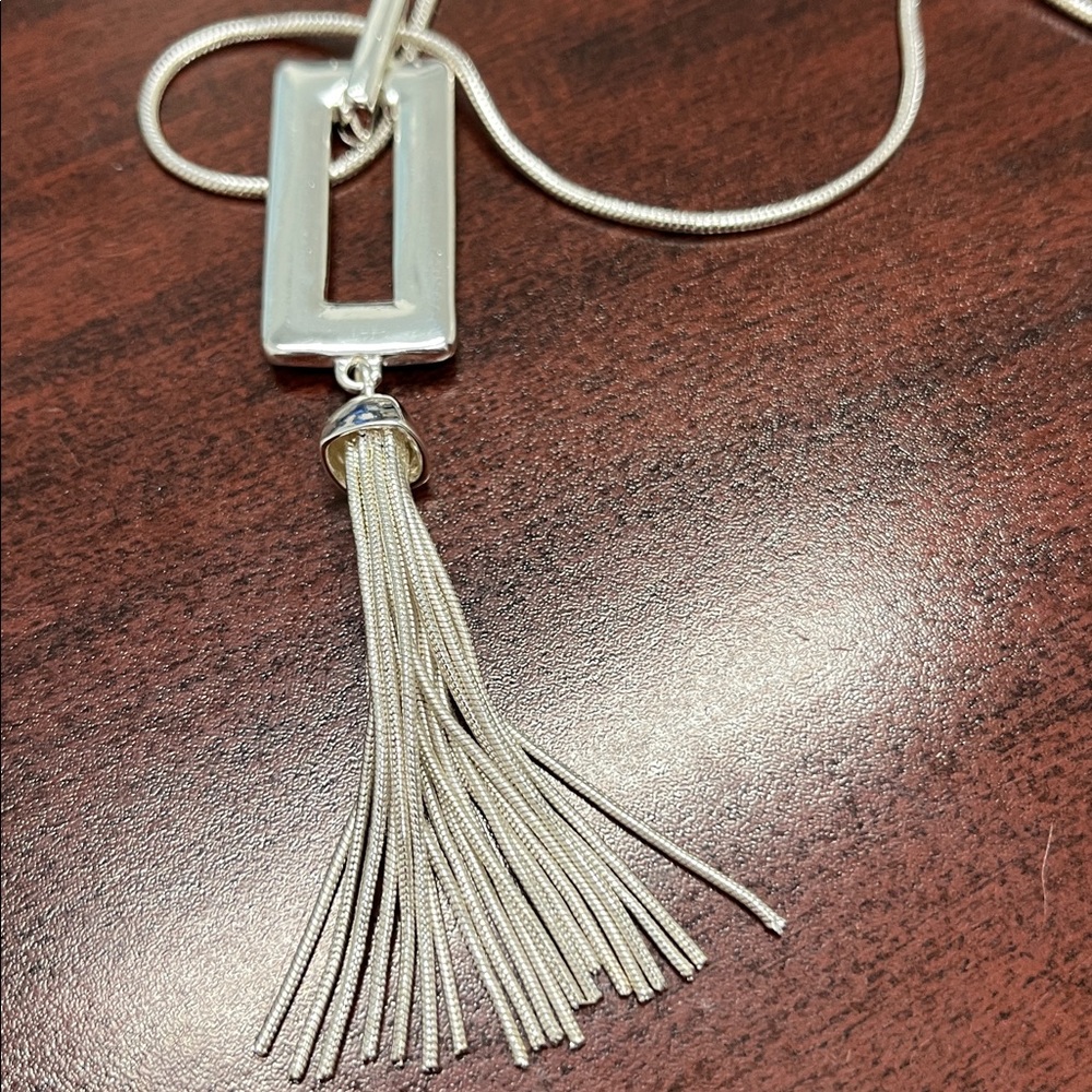 Liz Claiborne Silver Tassel Necklace